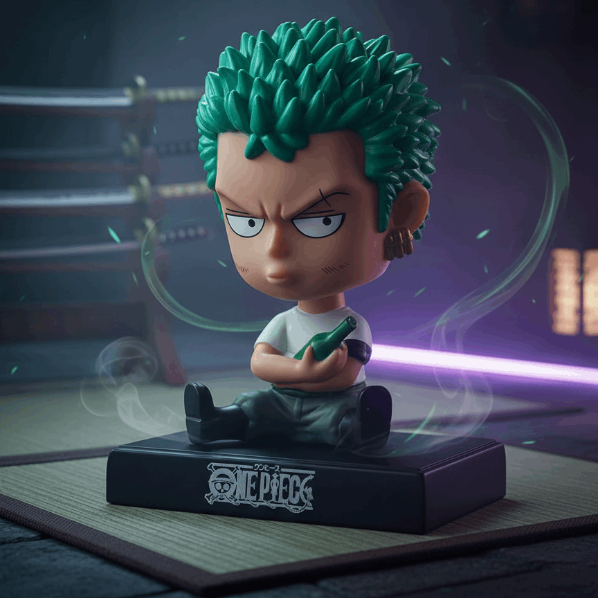 Zoro Collectible Bobblehead Figure - Phone Stand & Car Dashboard Decor