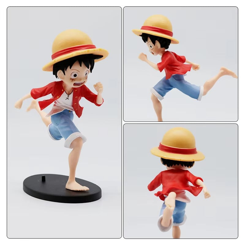 One Piece Luffy Running Figurine Set (3PCS, 13CM) – PVC Anime Collectible Figures
