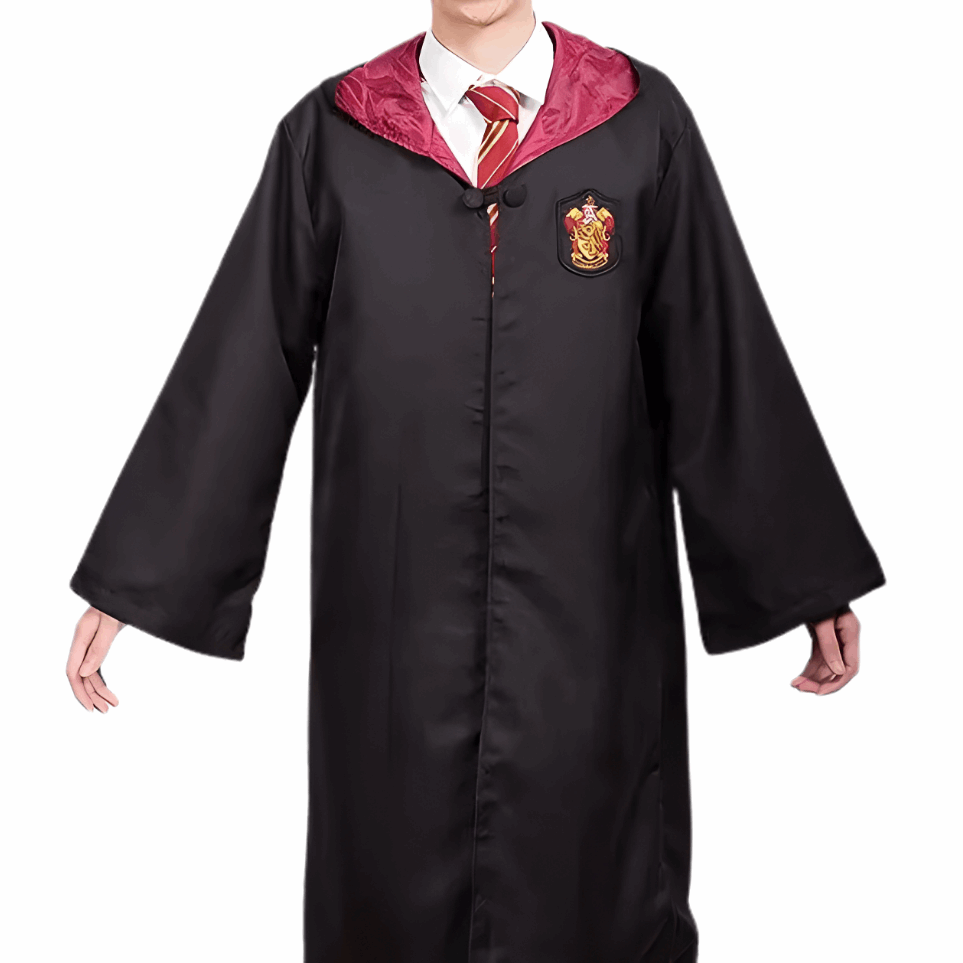 Harry Potter Wizard Costume Robe Set, Cosplay, Tie & Glasses for Adult Teens (Size L)