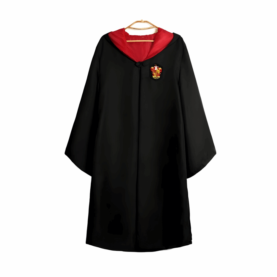 Harry Potter Wizard Costume Robe Set, Cosplay, Tie & Glasses for Adult Teens (Size L)