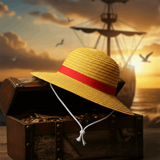 Unisex One Piece Anime Monkey D Luffy's Straw Hat Yellow, Free Size