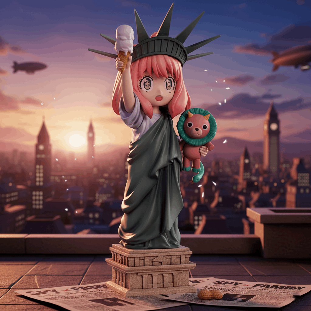 Anya Forger Statue of Liberty Themed Figurine