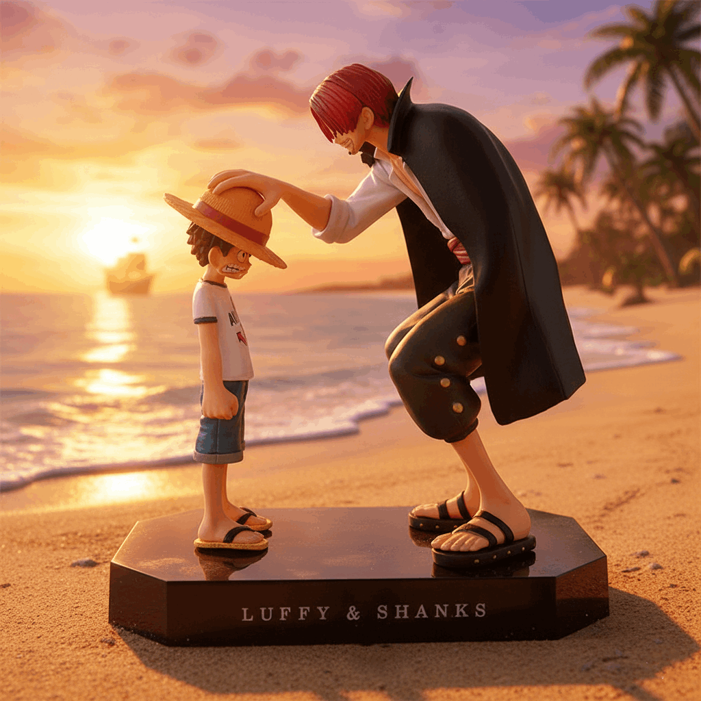 Powerful Bond Luffy and Shanks , One Piece Action Figure With Stand