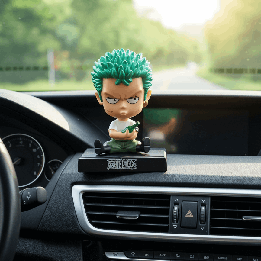 Zoro Collectible Bobblehead Figure - Phone Stand & Car Dashboard Decor