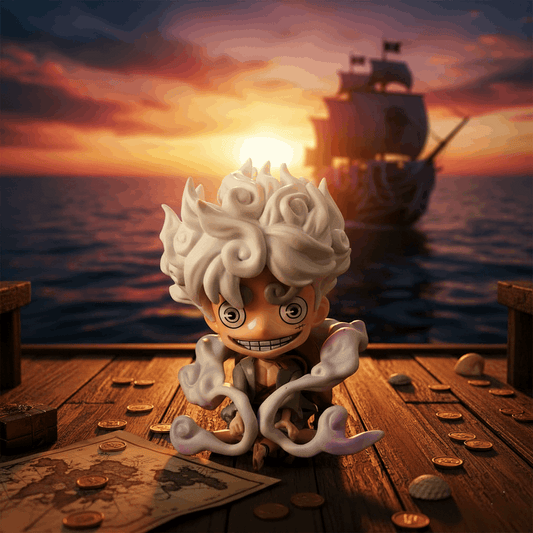 One Piece Luffy Gear 5 Sitting Figure, 12 cm