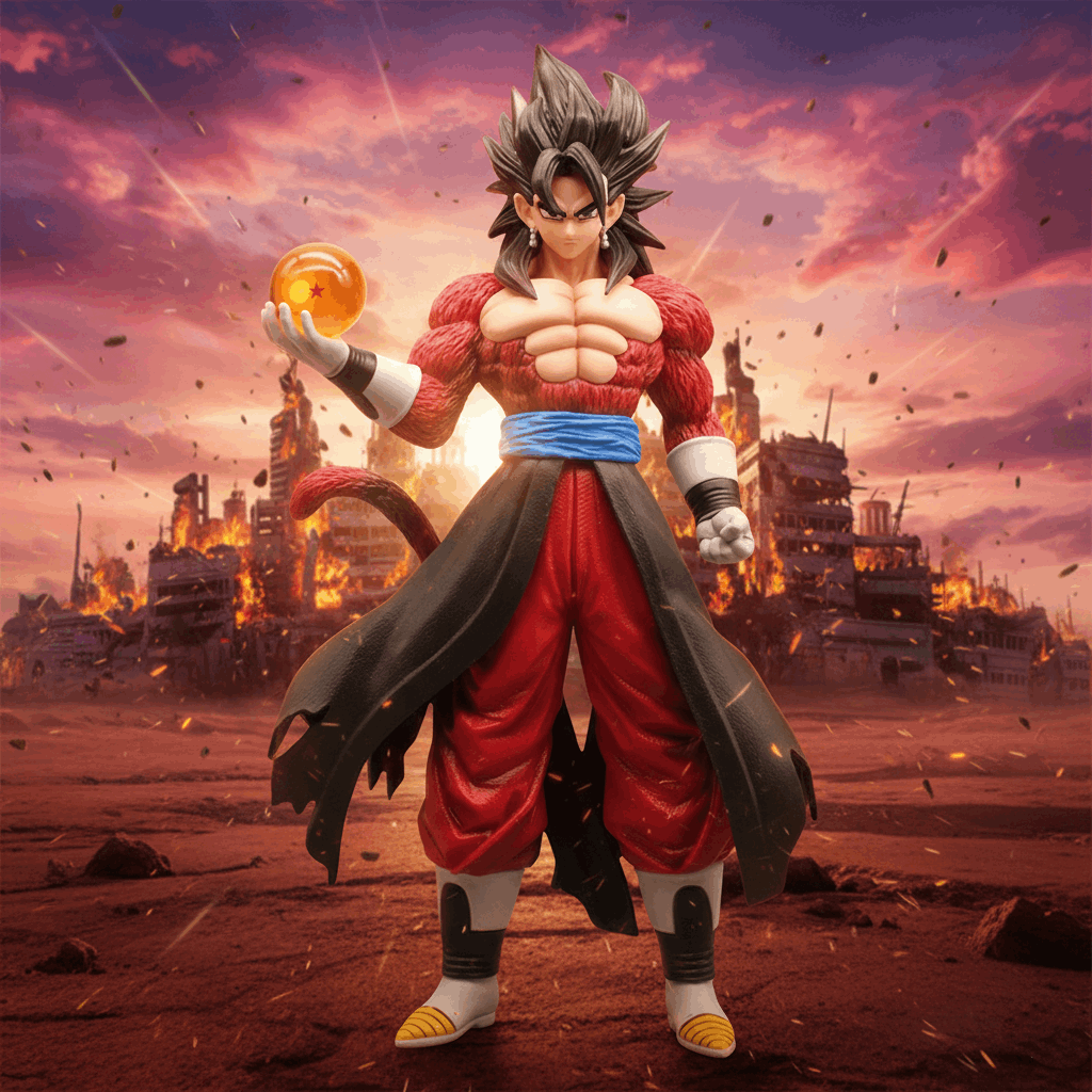 DBZ Super Saiyan Vegito SSJ4 with Dragon Ball Action Figure PVC Anime Figurine