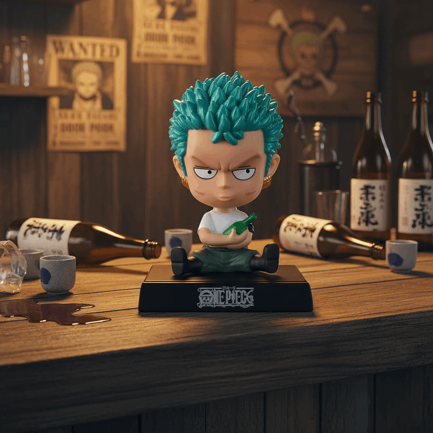 Zoro Collectible Bobblehead Figure - Phone Stand & Car Dashboard Decor