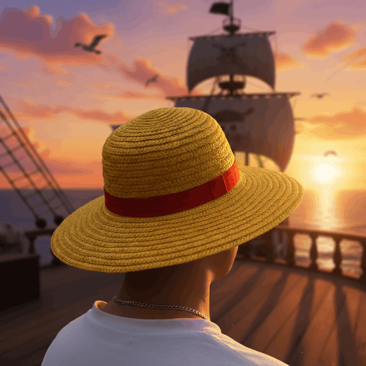 Unisex One Piece Anime Monkey D Luffy's Straw Hat Yellow, Free Size