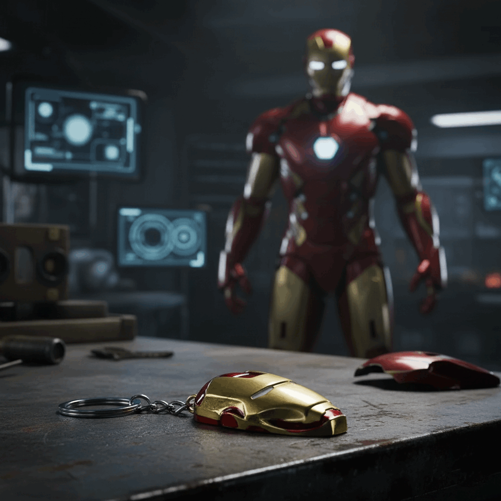 Iron Man Helmet Metal Keychain