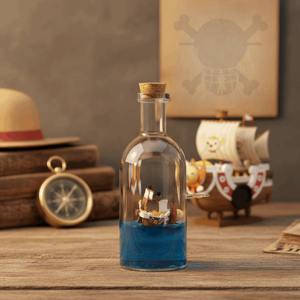 One Piece Thousand Sunny fluid drift bottle! (With LED)