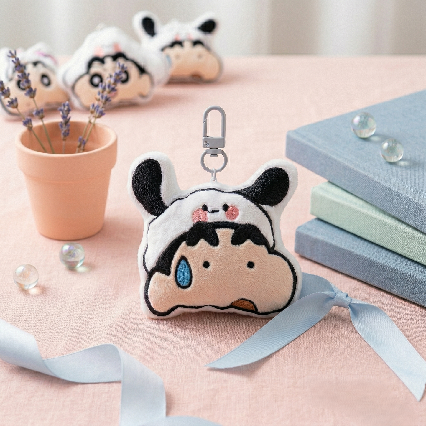 Shinchan x Shiro Plush Keychain